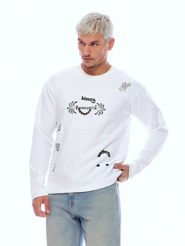 SWEATSHIRT DESS-WHT [UNISEX]