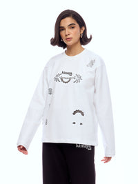 SWEATSHIRT DESS-WHT [UNISEX]