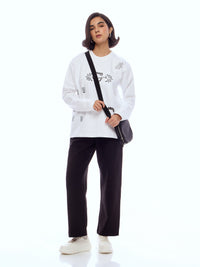 SWEATSHIRT DESS-WHT [UNISEX]