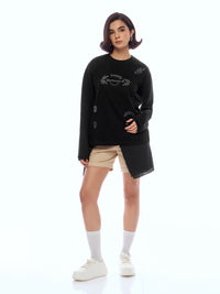 SWEATSHIRT DESS-BLCK [UNISEX]