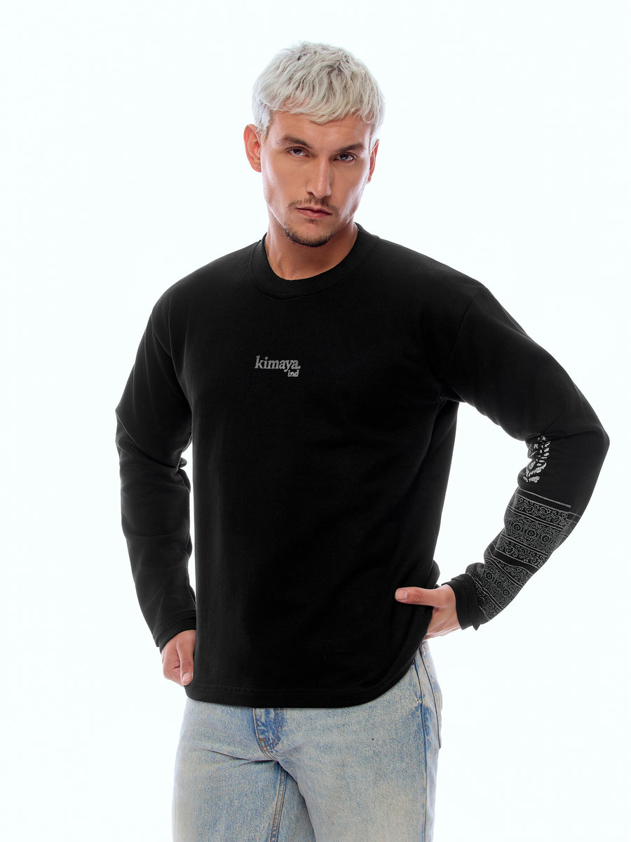 SWEATSHIRT ONEHND-BLCK [UNISEX]
