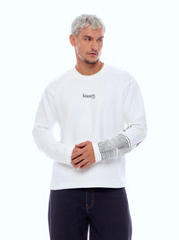 SWEATSHIRT ONEHND-WHT [UNISEX]