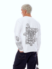 SWEATSHIRT ONEHND-WHT [UNISEX]