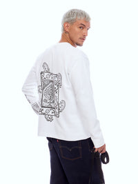 SWEATSHIRT ONEHND-WHT [UNISEX]