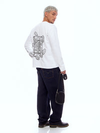 SWEATSHIRT ONEHND-WHT [UNISEX]