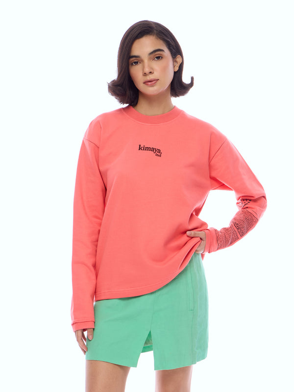 SWEATSHIRT ONEHND-PINK [UNISEX]