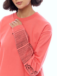 SWEATSHIRT ONEHND-PINK [UNISEX]