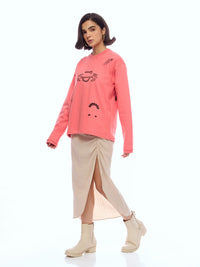 SWEATSHIRT DESS-PINK [UNISEX]