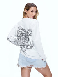 SWEATSHIRT ONEHND-WHT [UNISEX]