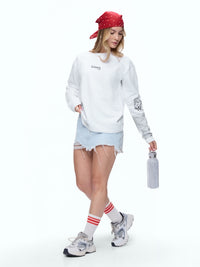 SWEATSHIRT ONEHND-WHT [UNISEX]