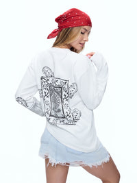 SWEATSHIRT ONEHND-WHT [UNISEX]